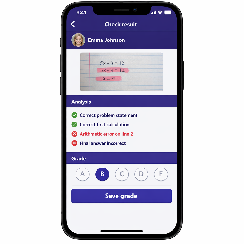 Get the result and assign the grade